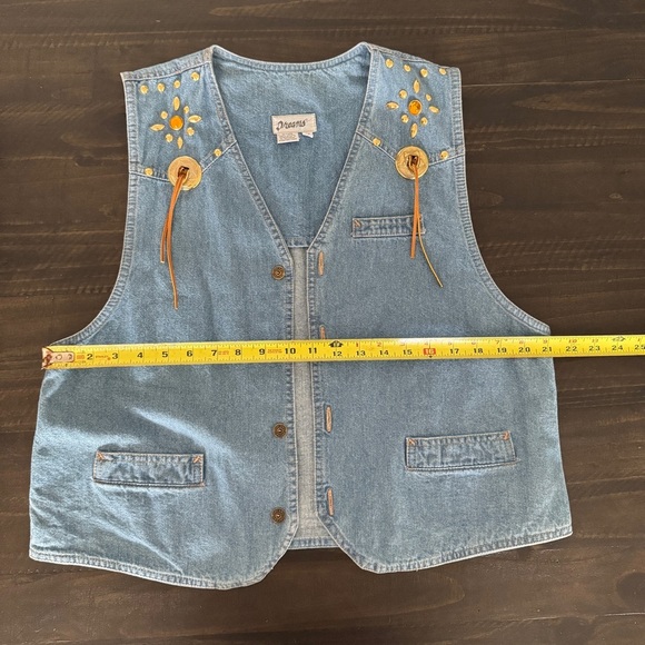 Vintage Western Denim Vest 100% Cotton Festival Wear Excellent Condition Size M - Picture 8 of 8